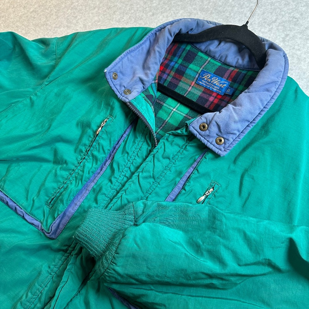 Vintage Pen West Pendleton Green Plaid Lined Thinsulate Bomber Jacket Mens 2X